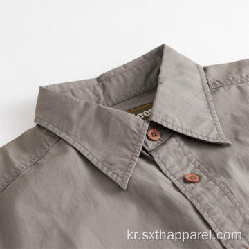 카키 반팔 남성용 레귤러 툴링 포켓 셔츠
